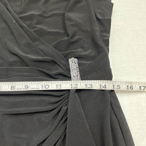 Lauren Ralph Lauren Dress Womens 8 Black Jersey Knit Maxi Sequin Clip Event Gala - Picture 9 of 10